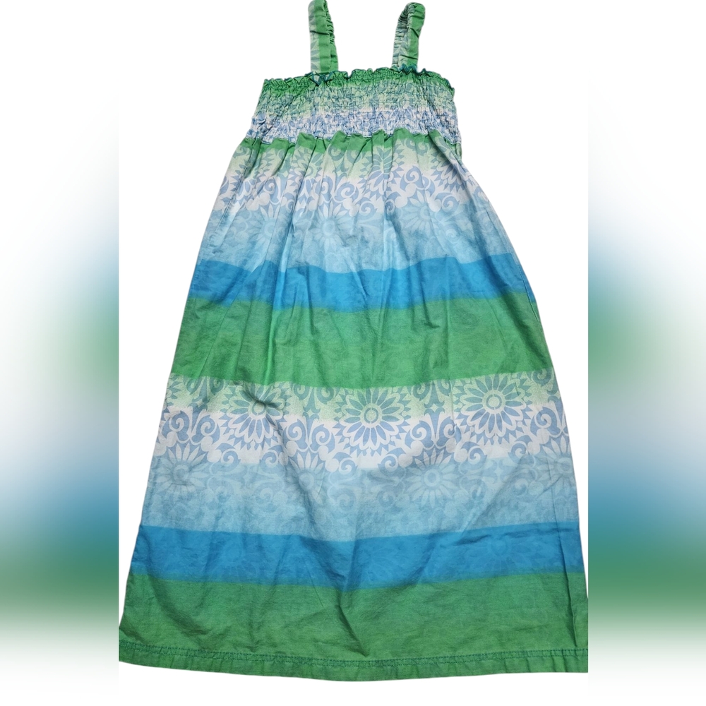 Green and Blue Floral Maxi Dress Size 5/6 | Cherry Stix Girls Dress | Sm…